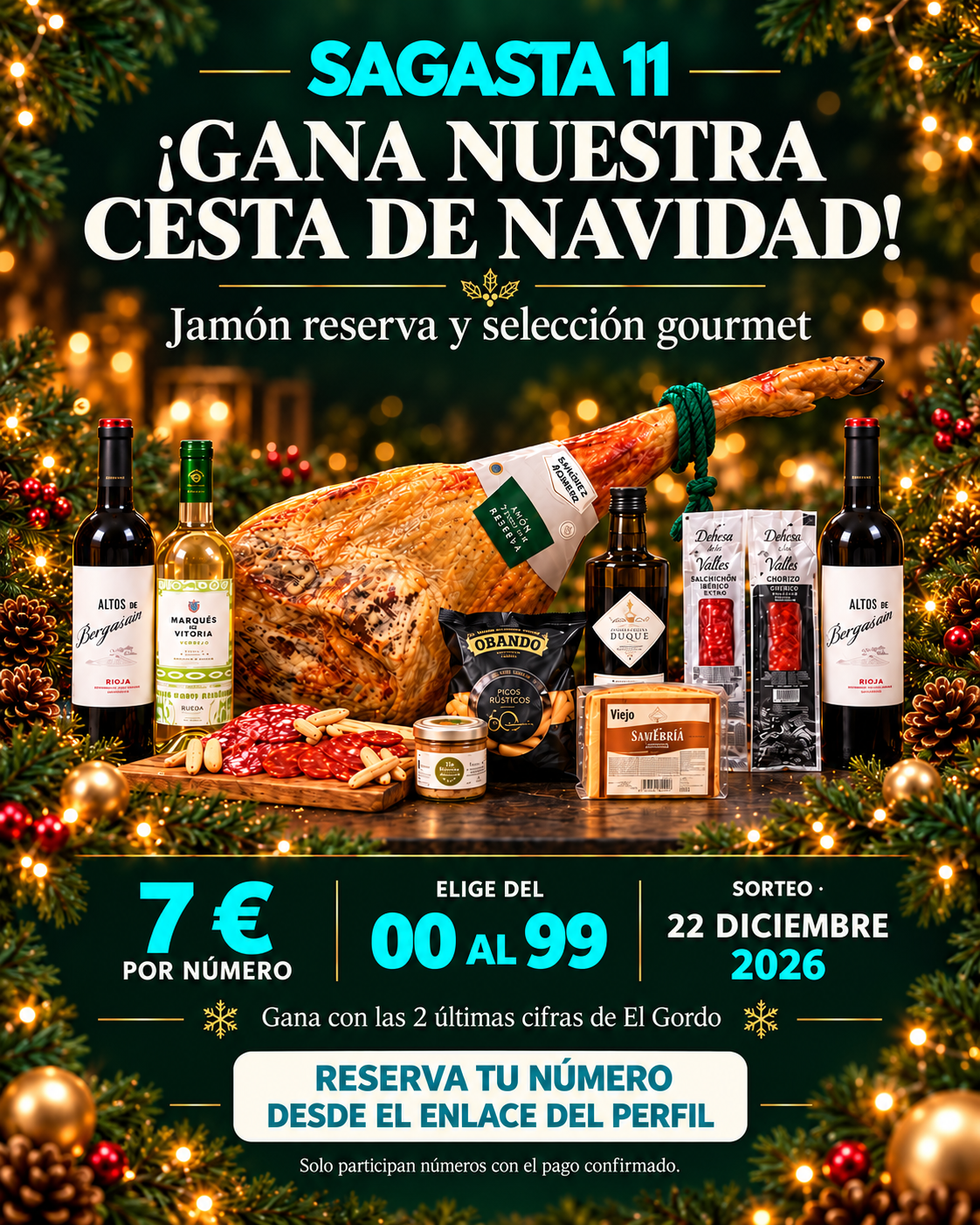 Cartel de la rifa de Navidad de Sagasta 11